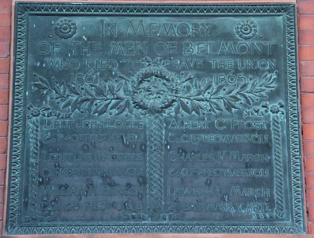 IN MEMORY OF THE MEN OF BELMONT WAR MEMORIAL PLAQUE