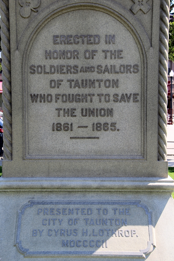 TAUNTON SOLDIERS AND SAILORS MEMORIAL DEDICATION STONE