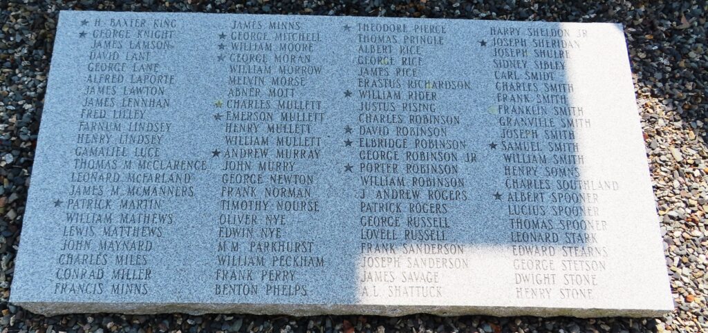 TOWN OF BARRE CIVIL WAR MEMORIAL TABLET C