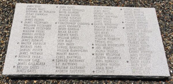 TOWN OF BARRE CIVIL WAR MEMORIAL TABLET B