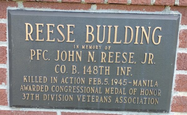 REESE BUILDING MEDAL OF HONOR WAR MEMORIAL PLAQUE
