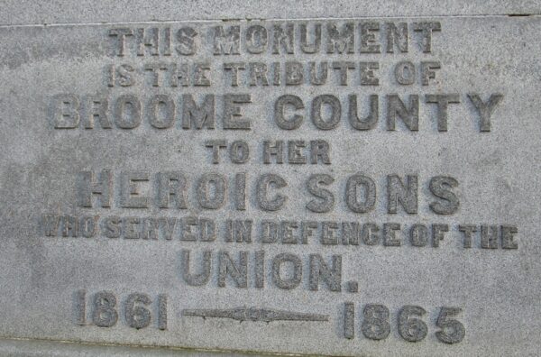 BROOME COUNTY HEROIC SONS WAR MEMORIAL DEDICATION STONE