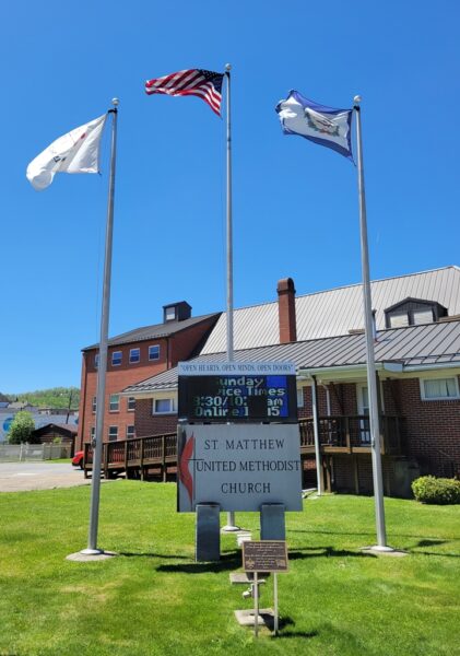 VETERANS OF ARMED FORCES AND GARY ST. CLAIR MEMORIAL FLAG POLES