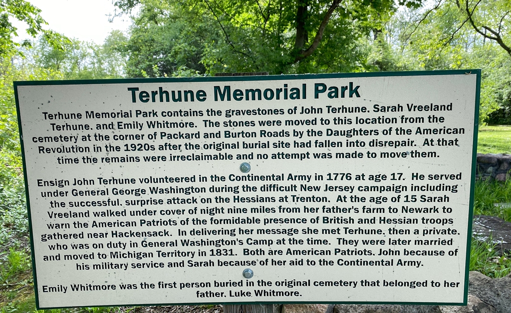 TERHUNE MEMORIAL PARK PLAQUE