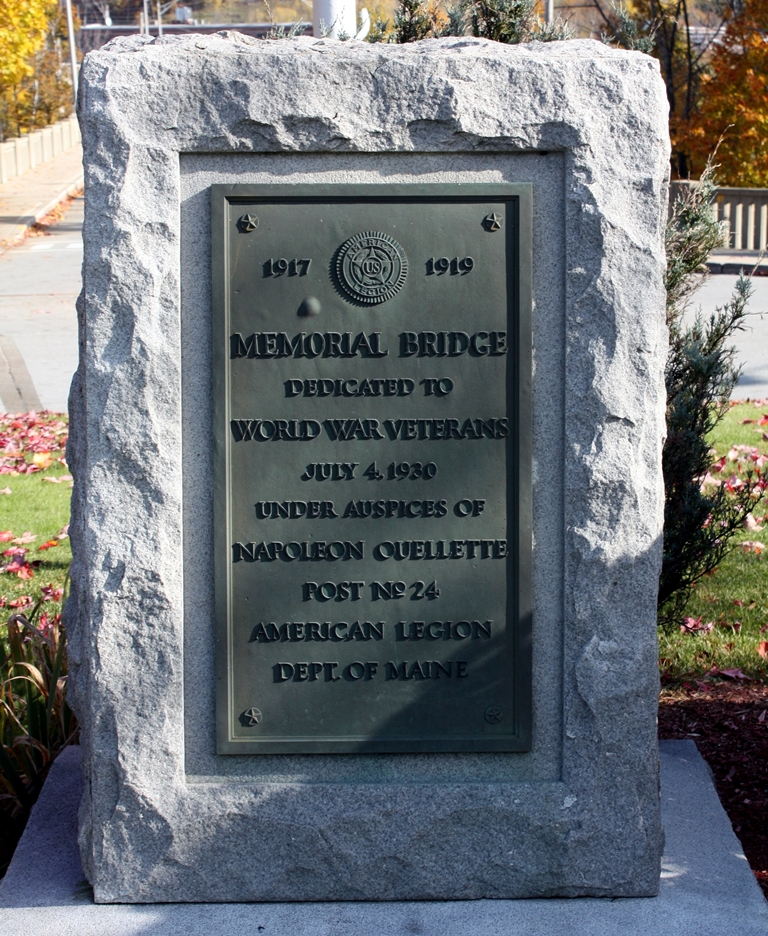 AMERICAN LEGION POST NO. 24 WORLD WAR VETERANS MEMORIAL BRIDGE PLAQUE