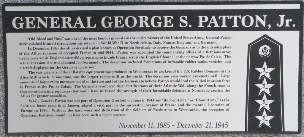 GENERAL GEORGE S. PATTON, JR. WAR MEMORIAL PLAQUE