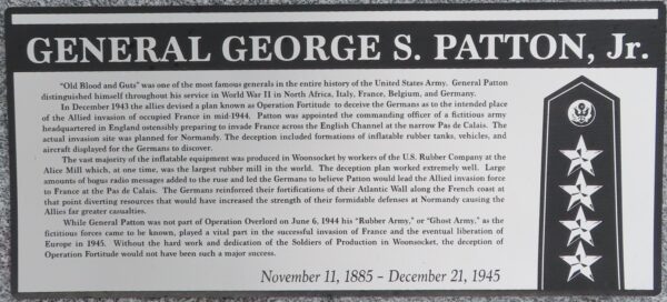 GENERAL GEORGE S. PATTON, JR. WAR MEMORIAL PLAQUE