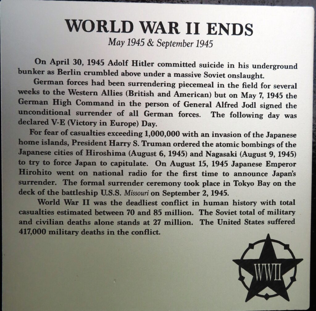 AMERICAN LEGION POST 85 WAR MEMORIAL PLAQUE I