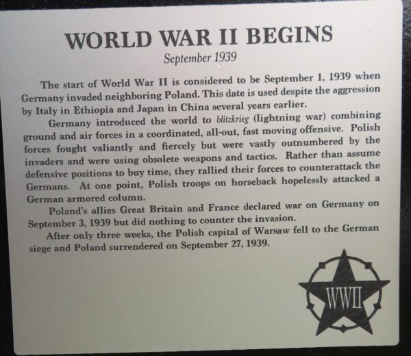 AMERICAN LEGION POST 85 WAR MEMORIAL PLAQUE H