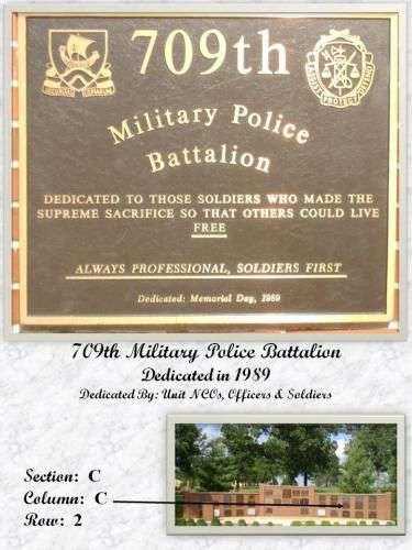 709TH MILITARY POLICE BATTALION MEMORIAL PLAQUE
