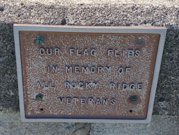 ROCKY RIDGE VETERANS MEMORIAL BELL PLAQUE
