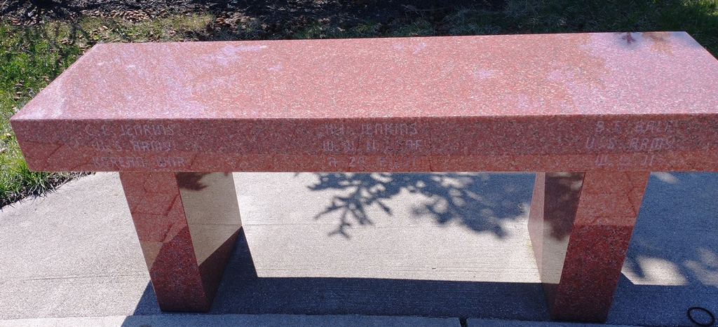 OAK HARBOR VETERANS MEMORIAL BENCH SIDE A