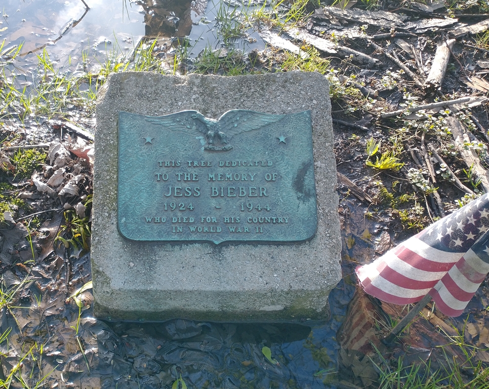 JESS BIEBER WAR MEMORIAL TREE PLAQUE