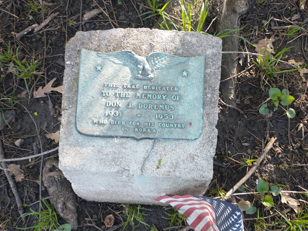 DON J. DOREMUS WAR MEMORIAL TREE PLAQUE