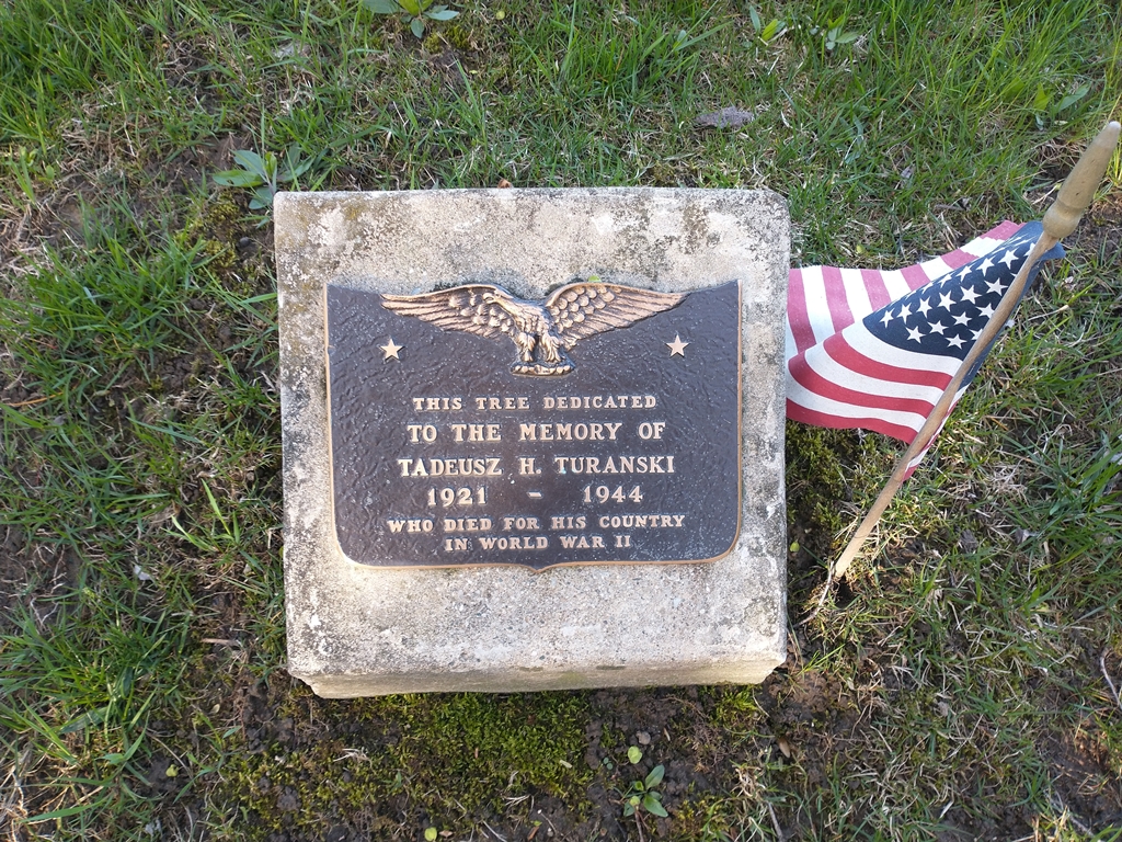 TADEUSZ H. TURANSKI WAR MEMORIAL TREE PLAQUE