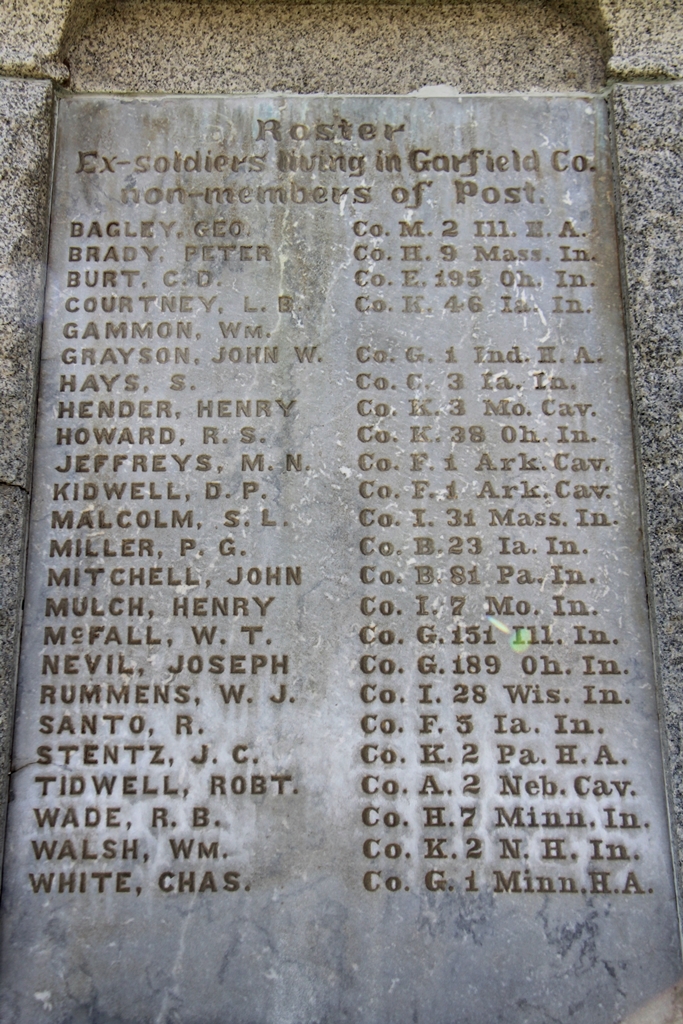 GARFIELD COUNTY WAR VETERANS MEMORIAL HONOR ROLL STONE C