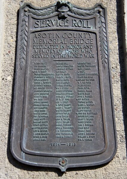 ASOTIN COUNTY MEMORIAL BRIDGE PLAQUE D