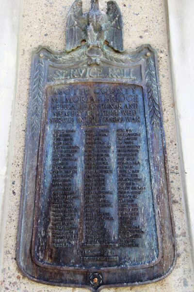 ASOTIN COUNTY MEMORIAL BRIDGE PLAQUE B