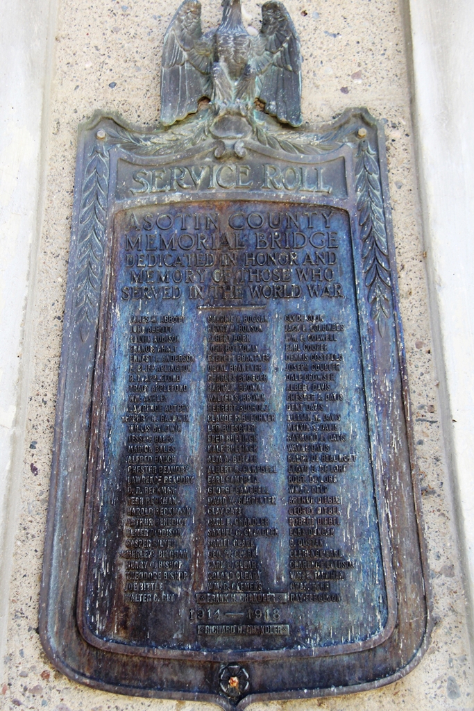 ASOTIN COUNTY MEMORIAL BRIDGE PLAQUE B