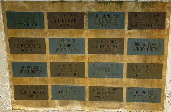 CIVIL WAR VETERANS BURIED AT MELBOURNE MEMORIAL RIGHT PANEL