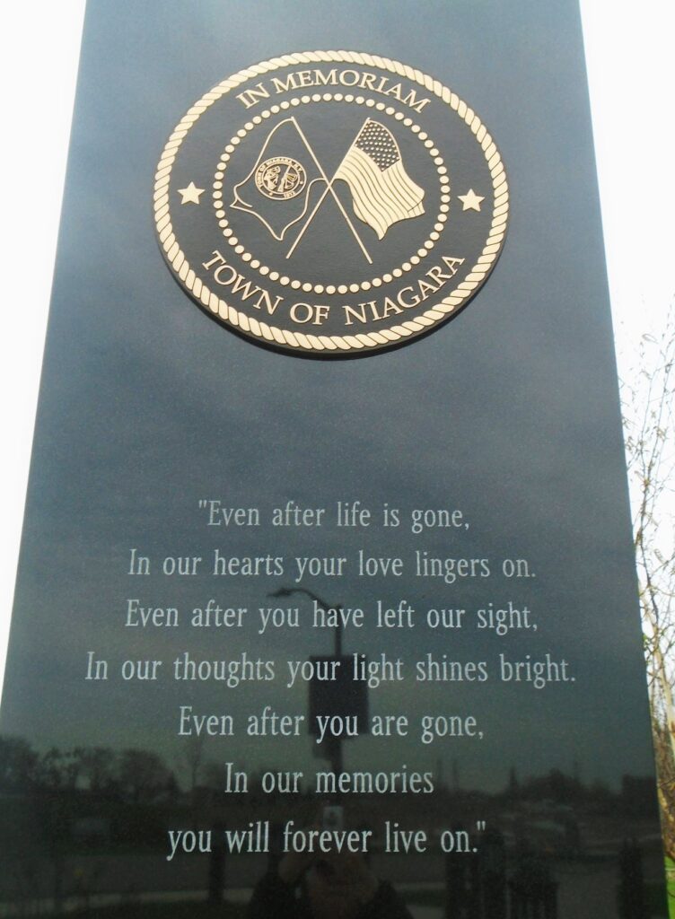 TOWN OF NIAGARA VETERANS MEMORIAL STONE G