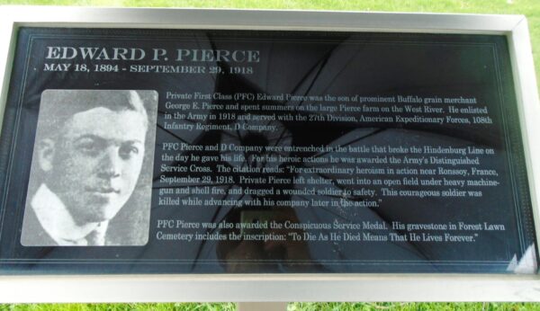 EDWARD P. PIERCE WAR MEMORIAL PLAQUE