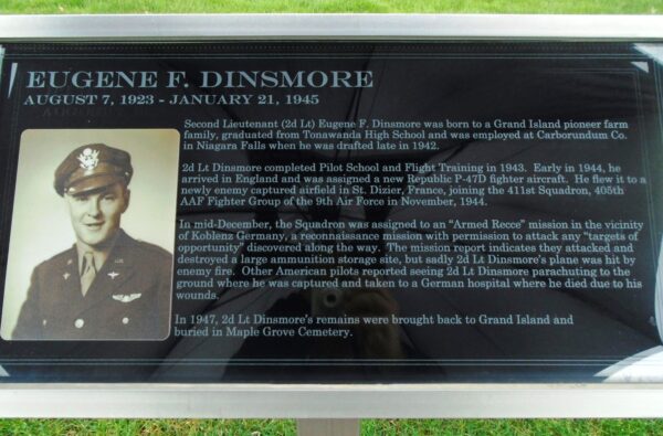 EUGENE F. DINSMORE WAR MEMORIAL PLAQUE