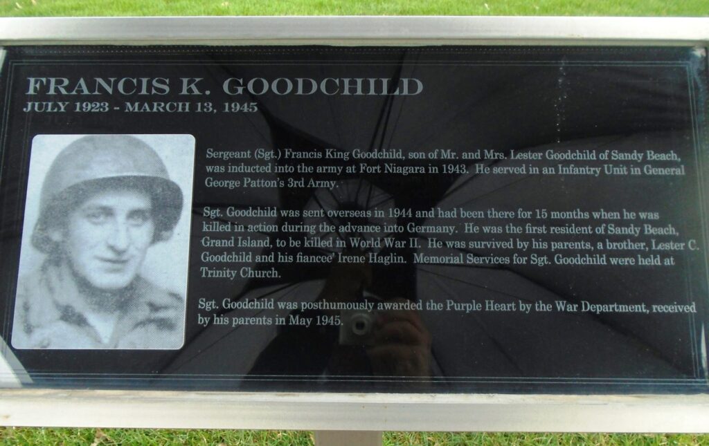 FRANCIS K. GOODCHILD WAR MEMORIAL PLAQUE