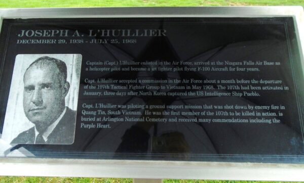 JOSEPH A. L’HUILLER WAR MEMORIAL PLAQUE