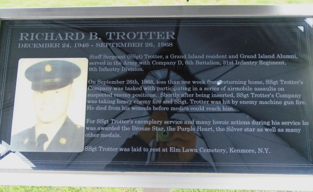 RICHARD B. TROTTER WAR MEMORIAL PLAQUE