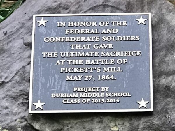 PICKETT’S MILL ULTIMATE SACRIFICE MEMORIAL PLAQUE