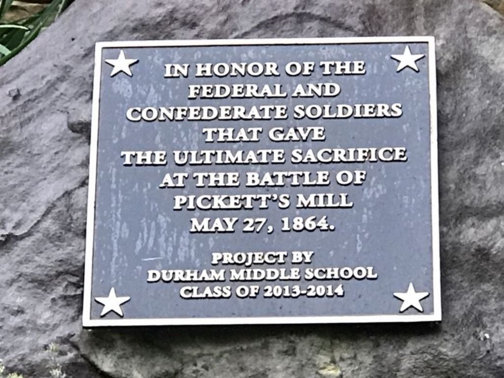 PICKETT’S MILL ULTIMATE SACRIFICE MEMORIAL PLAQUE