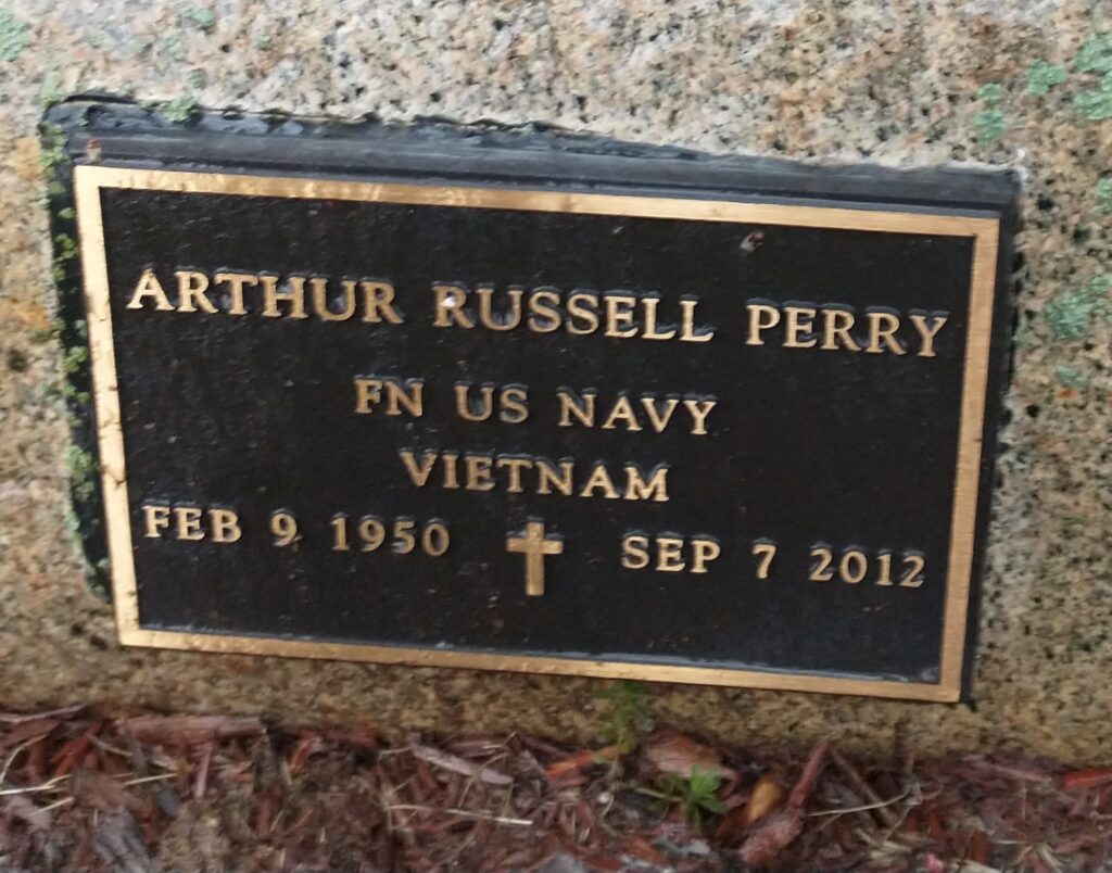 ARTHUR RUSSELL PERRY WAR MEMORIAL TREE PLAQUE