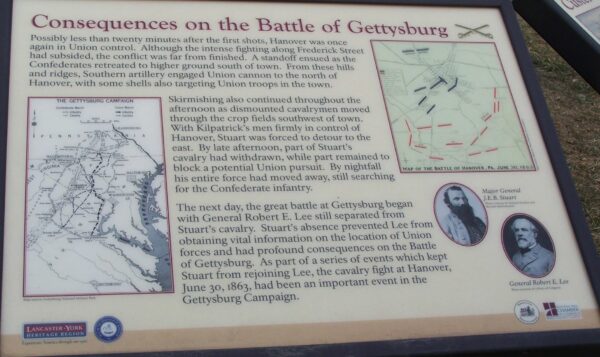 CONSEQUENCES ON THE BATTLE OF GETTYSBURG MEMORIAL PANEL
