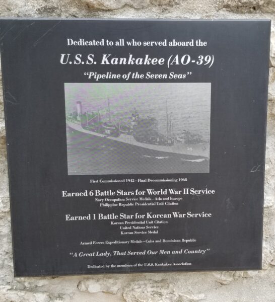 U.S.S. KANKAKEE (AO-39) WAR MEMORIAL PLAQUE