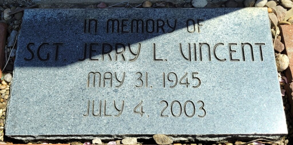 SGT. JERRY L. VINCENT WAR MEMORIAL TABLET