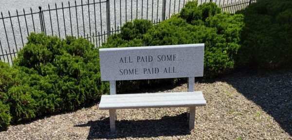 JANE LEW COMMUNITY VETERANS MEMORIAL BENCH