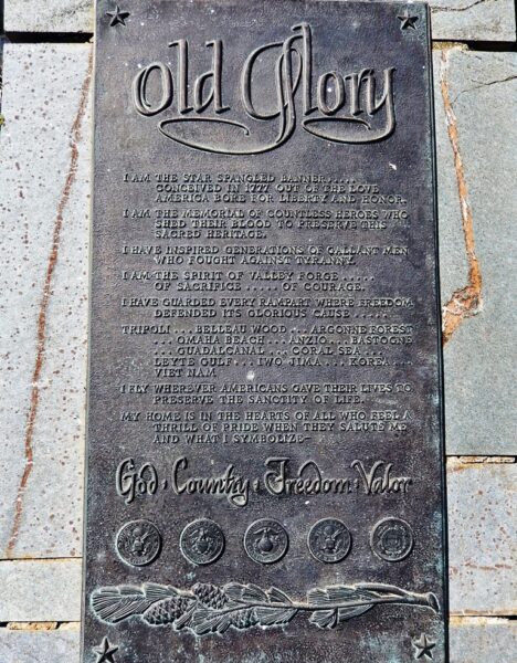 WAYNESBORO OLD GLORY MEMORIAL FLAGPOLE PLAQUE
