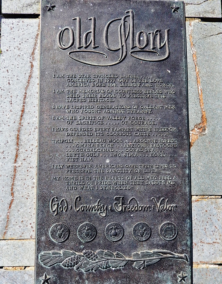 WAYNESBORO OLD GLORY MEMORIAL FLAGPOLE PLAQUE