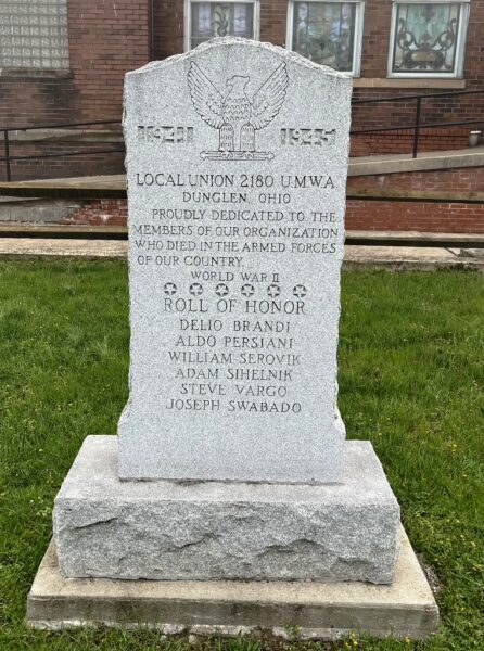 LOCAL UNION 2180 U.M.W.A. WORLD WAR II MEMORIAL
