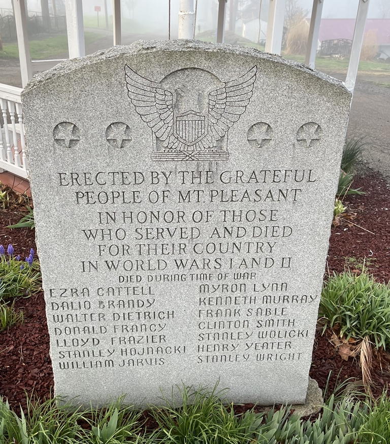 MT. PLEASANT WORLD WARS I AND II MEMORIAL