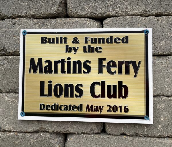 MARTINS FERRY LIONS CLUB VETERANS WALL MEMORIAL PLAQUE