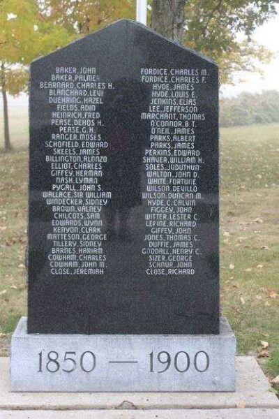 ROSENDALE AREA VETERANS MEMORIAL 1850-1900