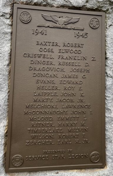 BRIDGEPORT, OHIO WAR VETERANS MEMORIAL PLAQUE C