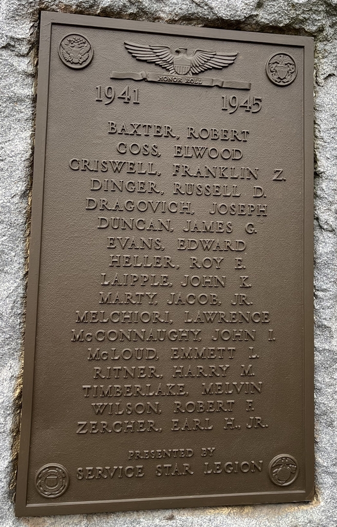BRIDGEPORT, OHIO WAR VETERANS MEMORIAL PLAQUE C