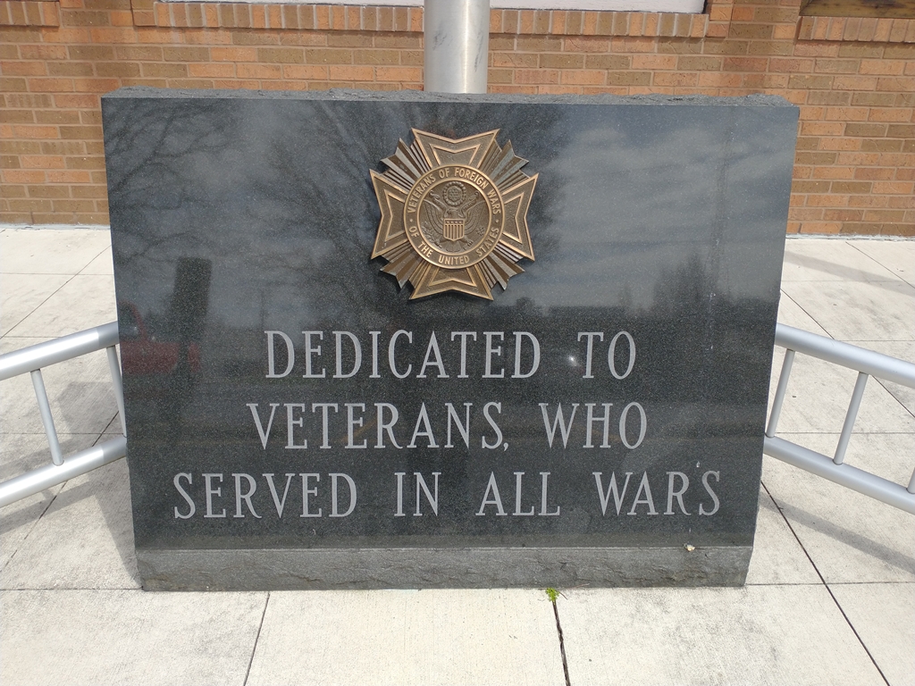DEDICATED TO VETERANS OF ALL WARS MEMORIAL