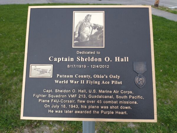 CAPTAIN SHELDON O. HALL WAR MEMORIAL PLAQUE