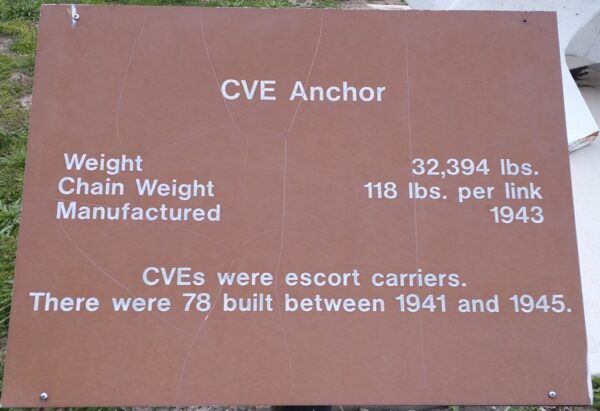 CVE ANCHOR WAR MEMORIAL PLAQUE