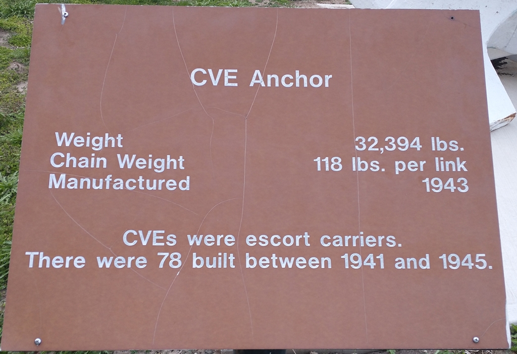 CVE ANCHOR WAR MEMORIAL PLAQUE