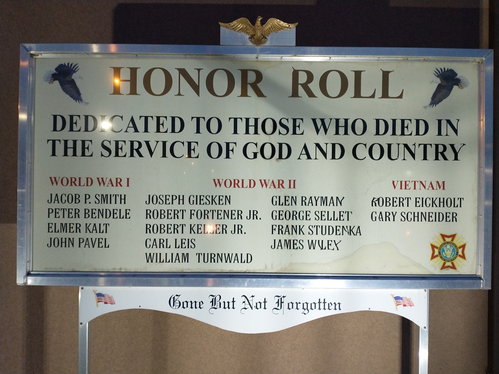 FORT JENNINGS HONOR ROLL MEMORIAL PLAQUE